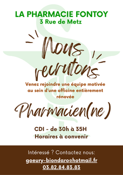 Offre d'emploi pharmacien 