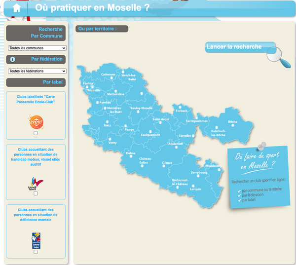 Où partiquer le sport en Moselle ? Carte interactive du CDOS Moselle 