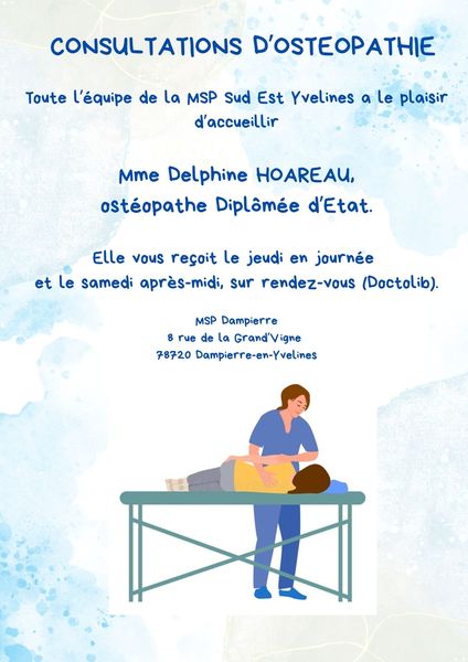 Nouveau Professionnel de santé au sein de la Maison  de Santé Claude Dumond 