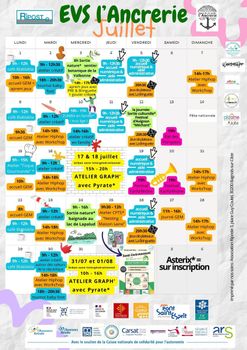 Planning Juillet de l’EVS L’Ancrerie de Pont Saint Esprit