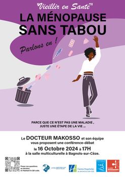 Le 16 Octobre à 17h00 Salle Multiculturelle à Bagnols : Conférence-débat autour du vieillissement de la femme et annonce de la Campagne de Dépistage Précoce des Cancers Gynécologiques sur le Gard Rhodanien