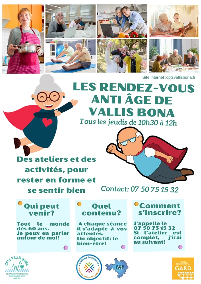 Les rendez-vous anti âge de Vallis Bona : Programmation automne/hiver 2024
