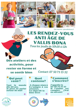 Les rendez-vous anti âge de Vallis Bona : Programmation automne/hiver 2024
