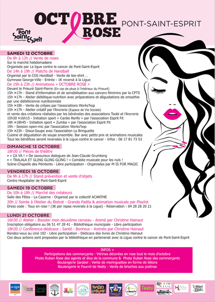 Les associations, les commerçants et la municipalité de Pont-Saint-Esprit se mobilisent pour OCTOBRE ROSE