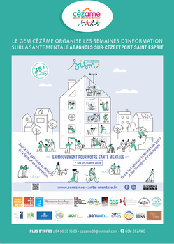 Semaines d'Information sur la Santé Mentale (SISM) du 07 au 20 octobre 2024 à Bagnols-Sur-Cèze et Pont-Saint-Esprit