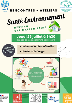 Atelier Rencontre : Santé Environnement le 25/07/24 à 9h30 à l'EVS de Pont-Saint-Esprit.