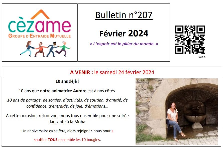 Bulletin d'animation GEM Cézâme Février 2024