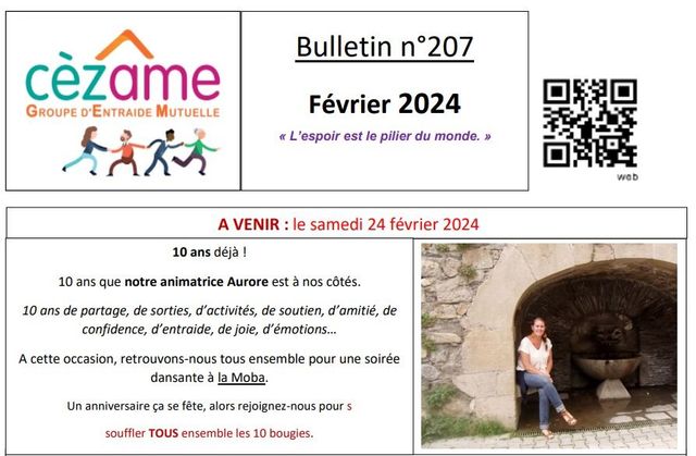 Bulletin d'animation GEM Cézâme Février 2024