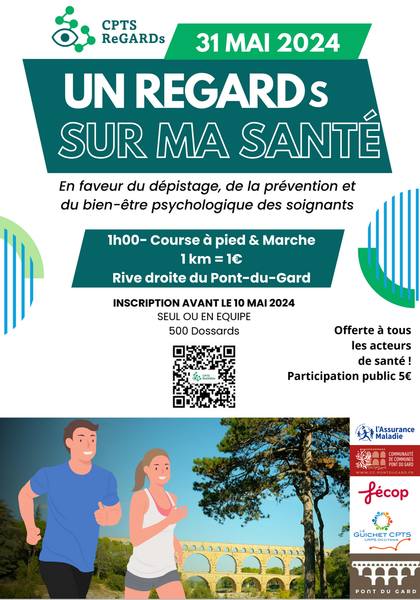 Le 31 Mai 2024 au Pont-du-Gard : Course et marche à pied en faveur du dépistage, de la prévention et du bien-être psychologique des soignants