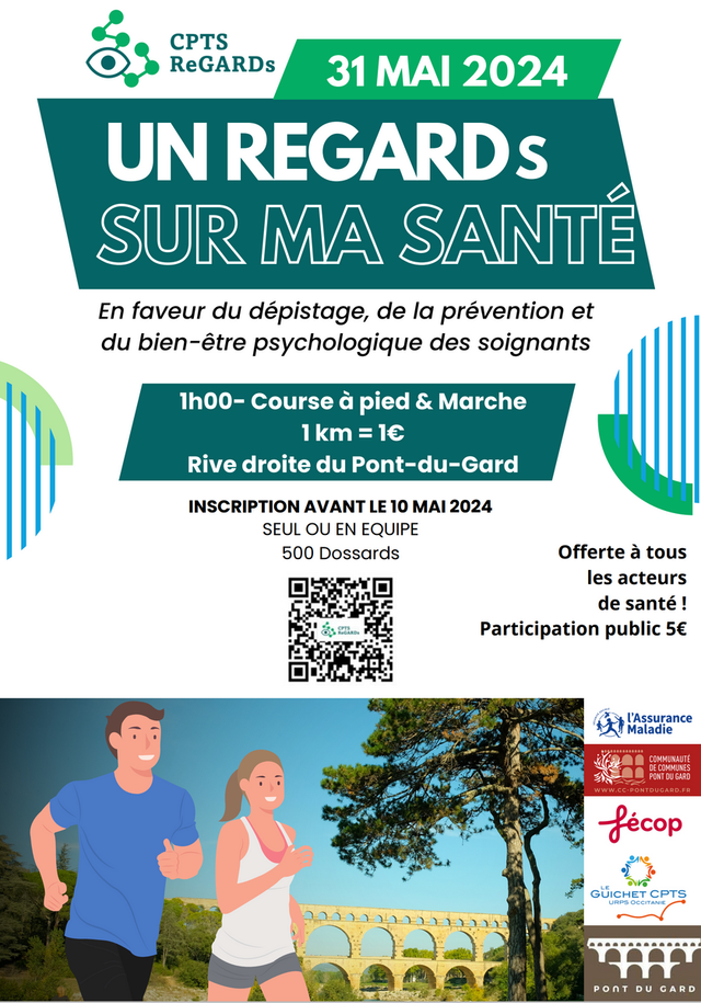 Le 31 Mai 2024 au Pont-du-Gard : Course et marche à pied en faveur du dépistage, de la prévention et du bien-être psychologique des soignants