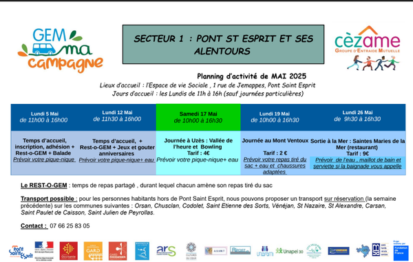 Planning  MAI 2025 GEM ma campagne 