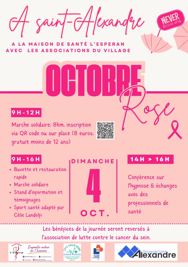 OCTOBRE ROSE À SAINT-ALEXANDRE – TOUS MOBILISÉS !