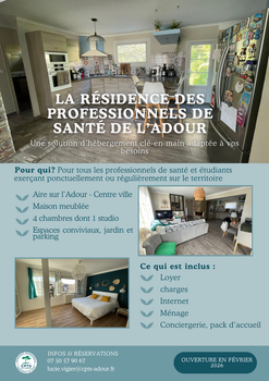 Faciliter l’accueil des professionnels de santé : la CPTS de l’Adour lance une résidence dédiée