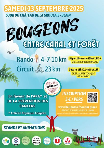 BOUGEONS entre Canal et Forêt le 13 septembre à Blain 