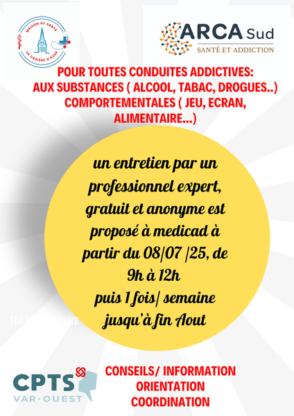 entretien gratuit et anonyme par un professionnel expert autour de tous les comportements d'addictions, à MEDICAD