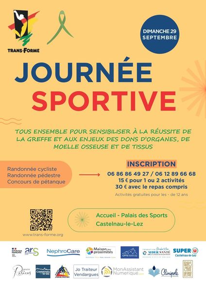 EVENEMENT - Greffe et dons d'organe : une journée sportive pour sensibiliser avec l'association Trans-Forme