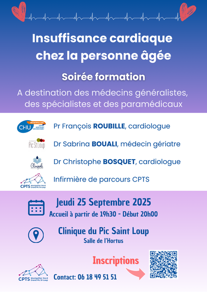 Soirée Formation "Insuffisance cardiaque et personnes âgées"