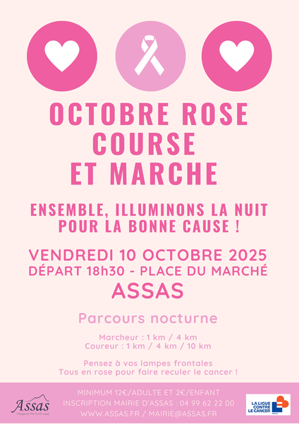 [Grand Public] La course et marche nocture - Octobre Rose - Assas