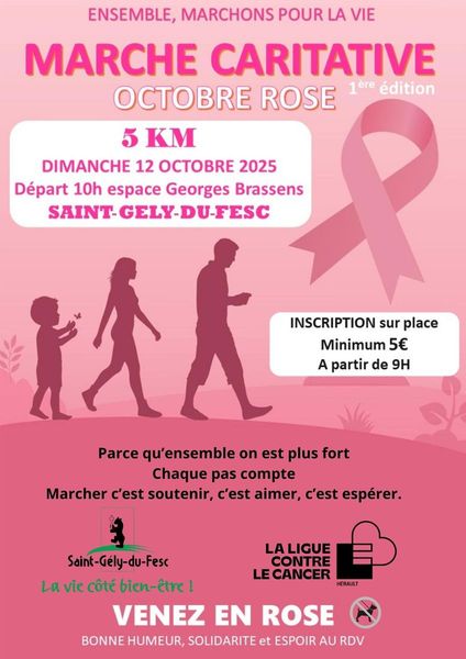 [Grand Public] Marche caritative octobre rose - St Gély du Fesc 