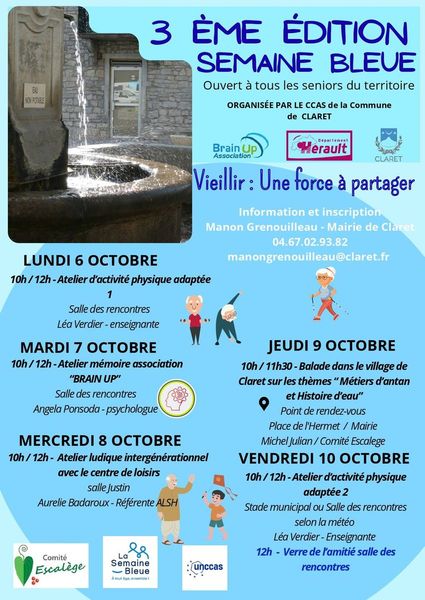 [Grand Public] Semaine Bleue à Claret 