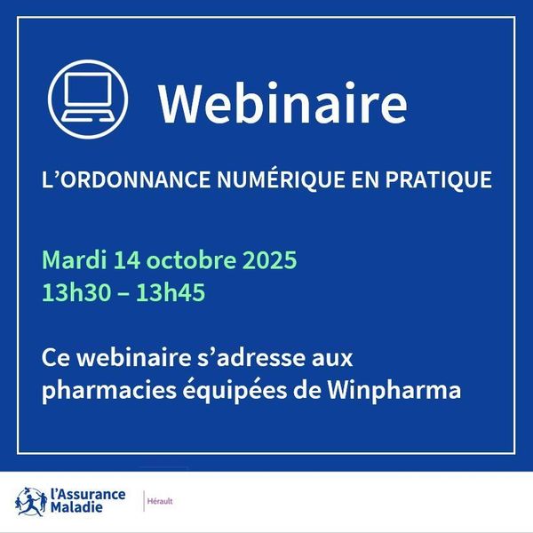 [ Pharmacie] Ordonnance Numérique : Webinaire dédié aux pharmacies équipées Winpharma