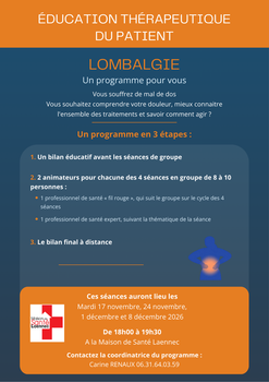 EDUCATION THERAPEUTIQUE LOMBALGIE 