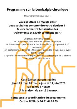 EDUCATION THERAPEUTIQUE LOMBALGIE 