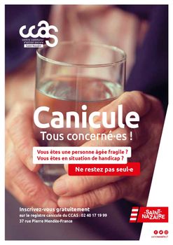 Inscrivez vous gratuitement sur le registre canicule du CCAS : 02 40 17 19 99