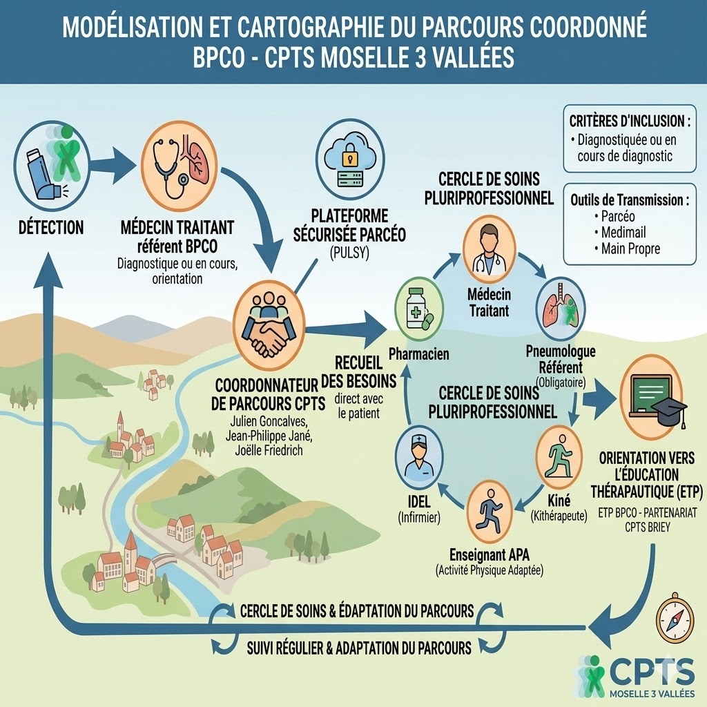 Image du parcours de soins Parcours de soins BPCO ( Broncho Pneumopathie Chronique Obstructive )