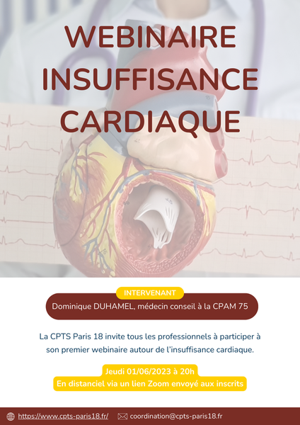 🎥 Webinaire n°1 sur l'insuffisance cardiaque | jeudi 01/06/2023 (20h-21h)